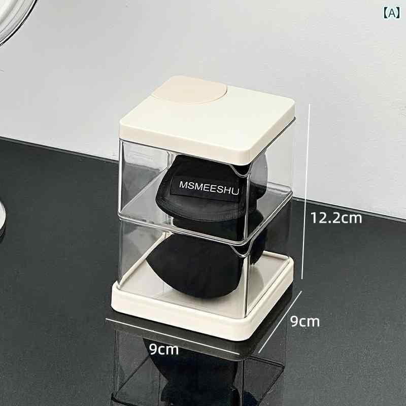 メイク ボックス 収納 防塵 パフ 収納 ボックス デスク トップ 回転 美容 卵 多層 透明 ラック大容量 ..