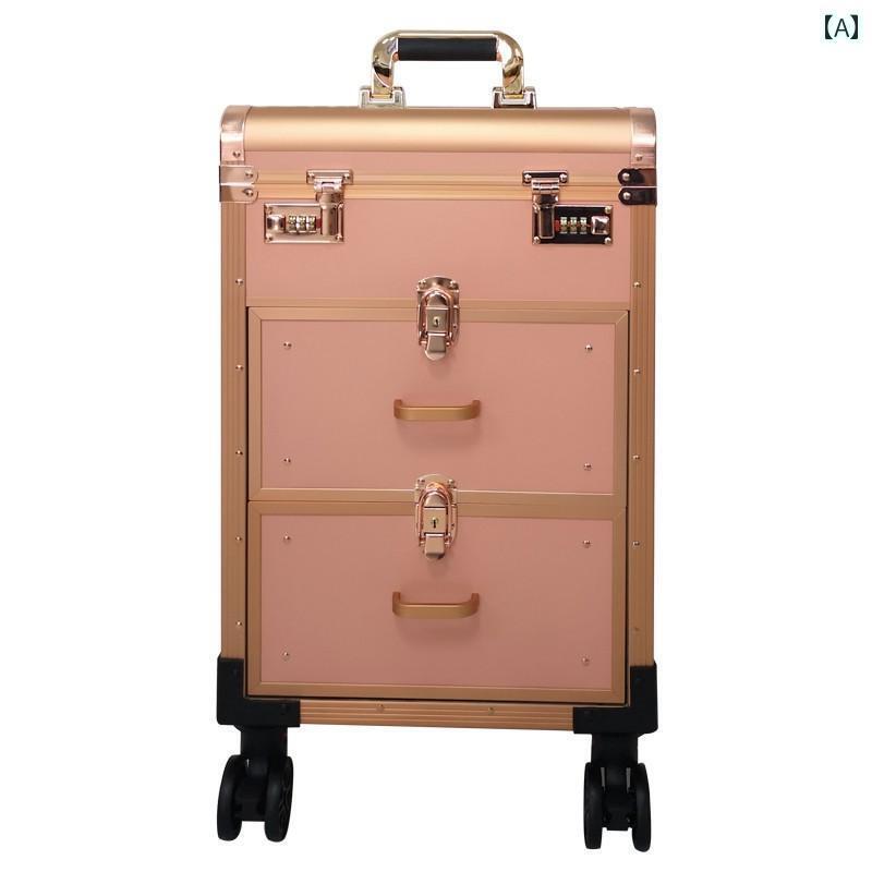 メイク ボックス 収納 Zhuang Baina大容量 トロリー ポータブル メイクアップ ケース プロの メイクアップアーティスト 多層 ネイルアート まつげ タトゥー ツール ボックス