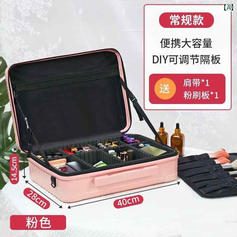 化粧 おしゃれ ボックス OBOX プロ メイク ケース 女性用 ポータブル メイクアップアーティスト 吊り下げ 式 スーツ ミラー 付き大容量 高級 ストレージ