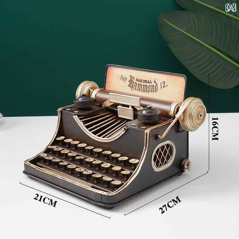 アンティーク 雑貨 飾り 古風 タイプ ライターの 模型の 装飾品 アメリカ 風の レトロ 南 洋風の オブ..