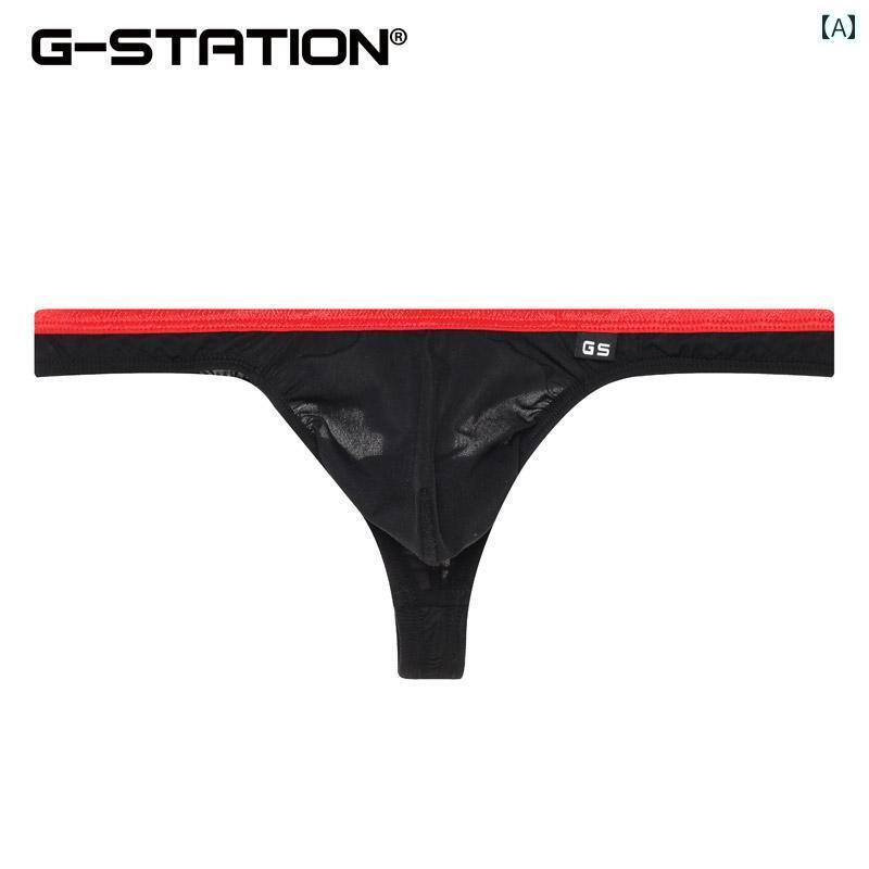 Tバック パンツ フィット 男性用 GS 薄型高 弾性 マット テクスチャ 生地 メンズ T バック ハーフステッチ 凸型 ポーチ セクシーで 快適 下着