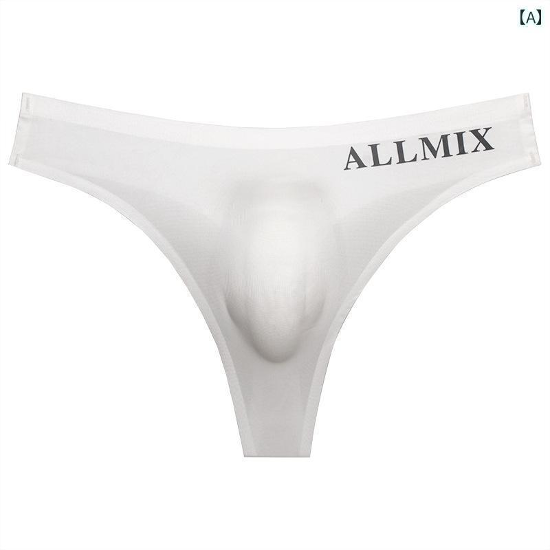 Tバック パンツ フィット 男性用 メンズ 下着 セクシー U 凸 スポーツ フィットネス 文字 薄手 透明 冷感 ローウエスト シームレス 露出 ヒップ T バック パンツ