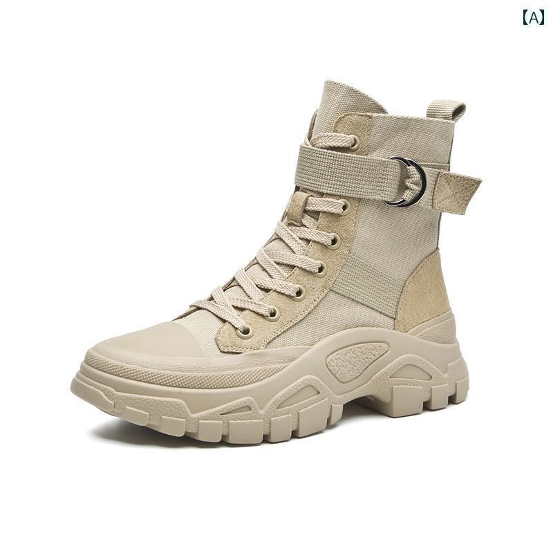 ハイ ブーツ レディース おしゃれ 通気性の ある アウトドア デザート ブーツ レディース 夏 25 軽量 ..