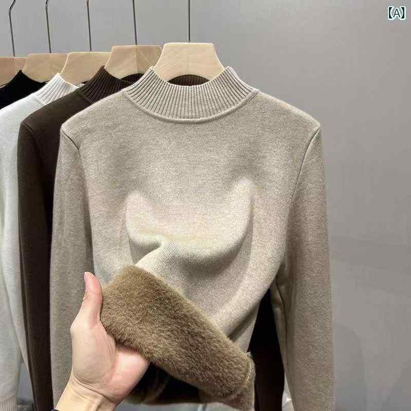 タートルネック カジュアル レディース レディース ワンピース フリースセーター ハーフ タートルネッ..