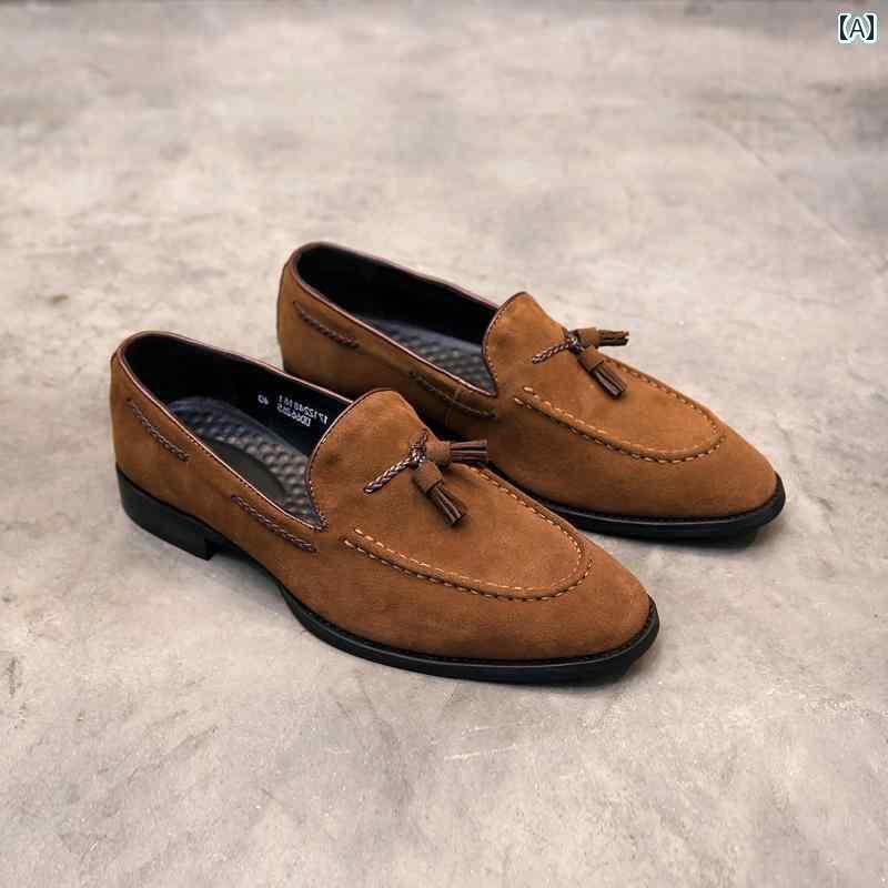 メンズ ローファー 靴 メンズカジュアル レザーシューズ メンズ 革 ビジネス ローファー ブラック ファー タッセル スリッポン セーリング シューズ