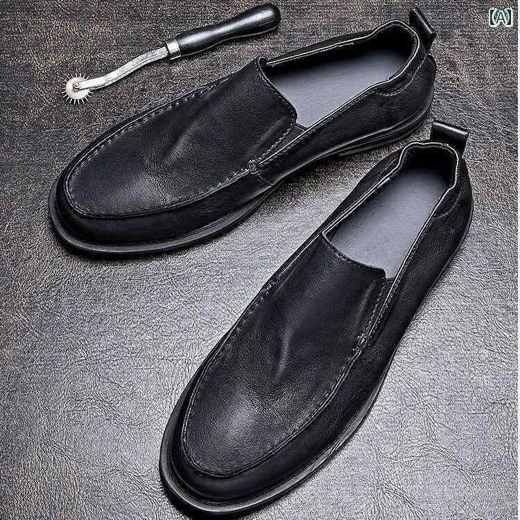 メンズ ローファー 靴 Padasso スリッポン ローファー メンズ 革 夏 英国 風 レトロ カジュアル レザーシューズ 240618