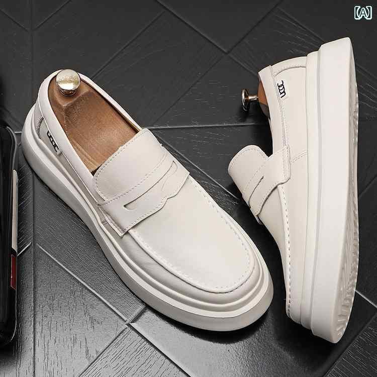 メンズ ローファー 靴 男性用 ローファー 万能な 白い スリッポン ローカット カジュアル シューズ 若 見え 男性向けな 革靴