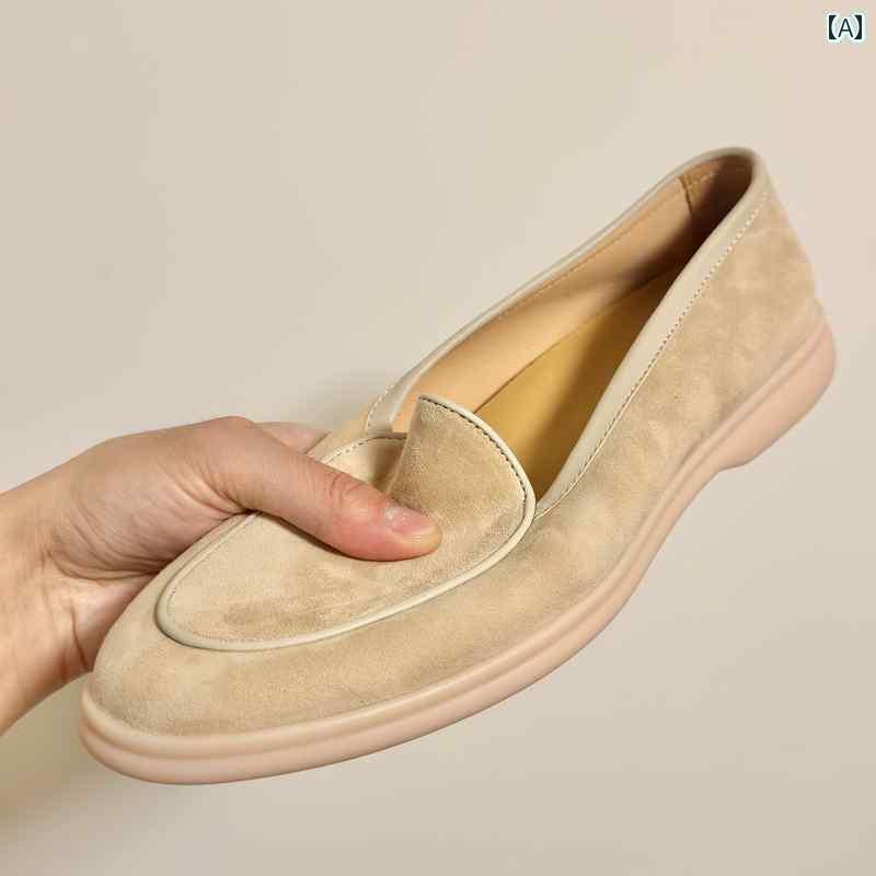 ローファー カジュアル おしゃれ エレガントな スエードシープスキン ローファー メンズ 夏 通気性 生 ..