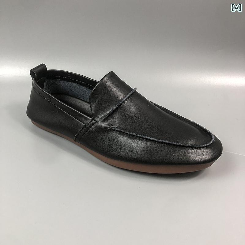 カジュアル シューズ 男性用 テール シングル 牛革 ソフト ソール ドライビングシューズ カジュアル レザーシューズ 革 ソフトレザー モカシン メンズ