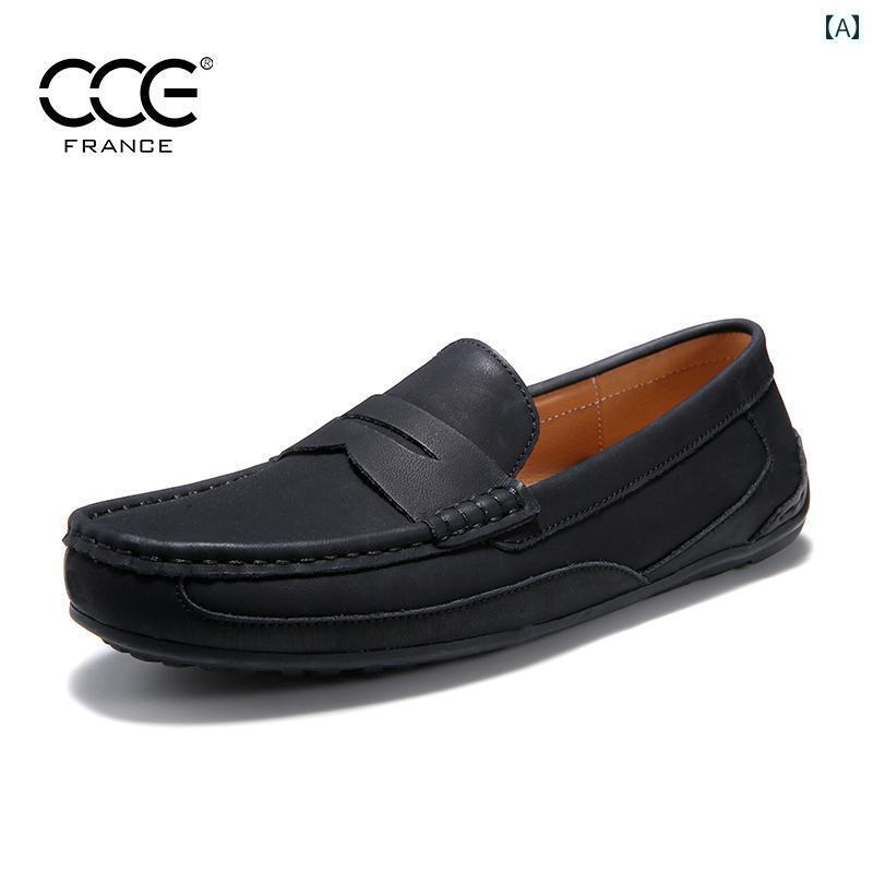 カジュアル シューズ 男性用 CCE 革 メンズシューズ ホース レザー 英国 レトロ スリッポン シューズ ..