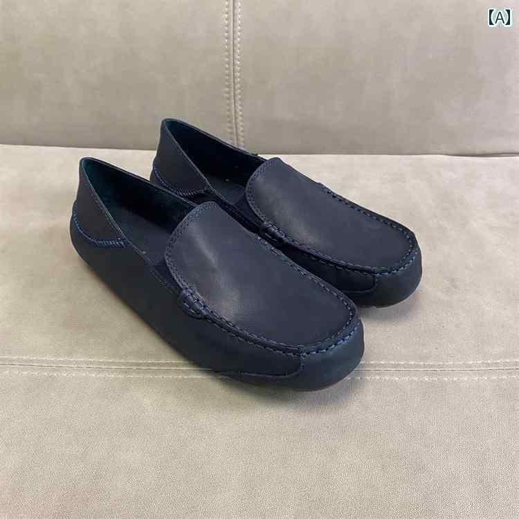 カジュアル シューズ 男性用 男性用 トップレイヤー 牛革 ローファー 2025の 英国 風 ソフト ソール 通気性と 快適性を 備えた スリッポン ドライビング レザーシューズ