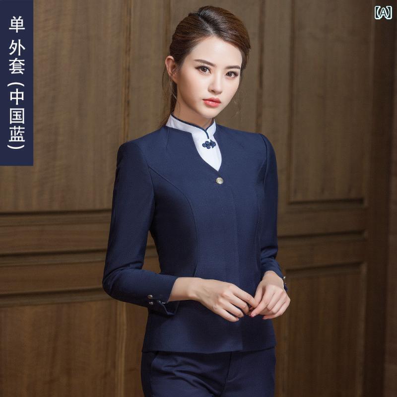 レディース 事務服 ユニフォーム 中国 東方 航空の 女性用 スチュワーデスの 制服 高級 プロ 仕様の スーツ ホテルの フロント デスク 歯科 作業着 美容院の 営業 部