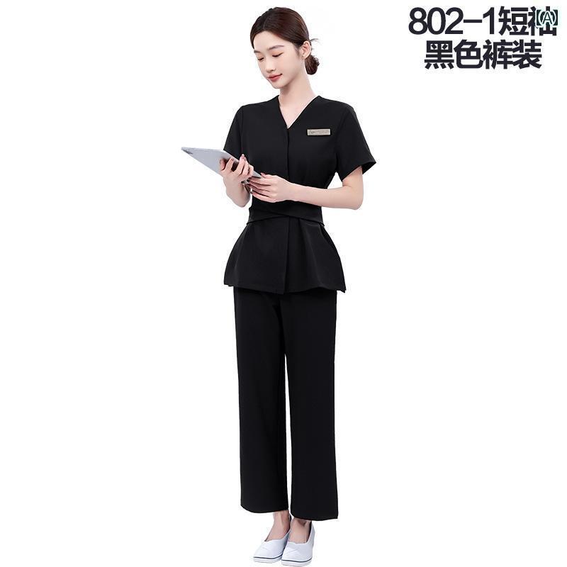 レディース 事務服 ユニフォーム 美容師 作業着 女性用 高級 美容 サロン 美容と ネイルセット 健康 センター スキン ケア 夏