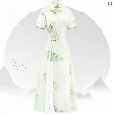 アオザイ ドレス アオザイ チャイナ ドレス 2025夏 爽 やかに 若見え 女の子 小柄な 肉付き 日常 着