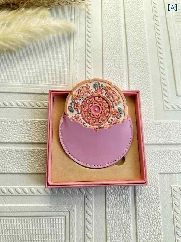 手鏡 コンパクト おしゃれ 洛陽 西安 レトロ 手持ち ミラー 化粧 鏡 ポータブル 博物 館 文化 誕生日 プレゼント