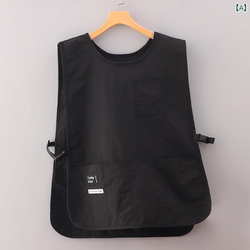 食事用 エプロン カジュアル 調節可能 ベスト エプロン キッチン 家庭用 調理 防水 耐 油 ケータリング 作業着 ウエスト コート ユニセックス