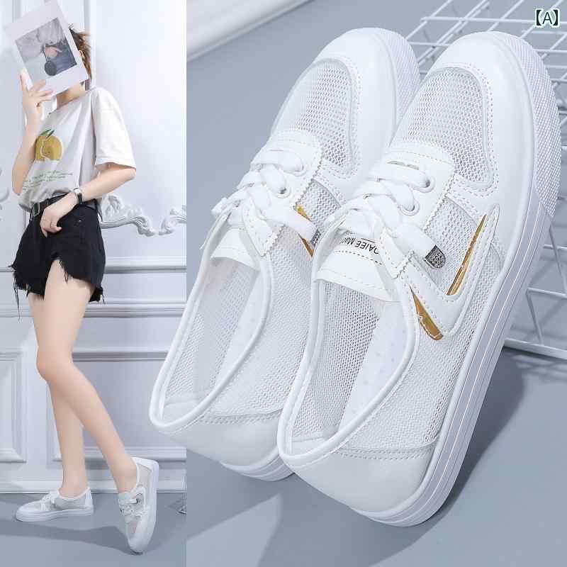 レディース カジュアル ウォーキング シューズ 通気性 ホワイト シューズ メッシュ サンダル 夏 妊婦 メッシュスタイル シングル レディースカジュアル スポーツ