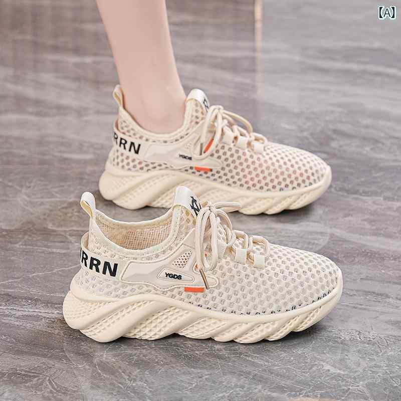 レディース カジュアル ウォーキング シューズ 張 凱 里 高齢者 メッシュ シューズ レディース 夏 通気性 母 快適 歩行 ソフト ソール スポーツ