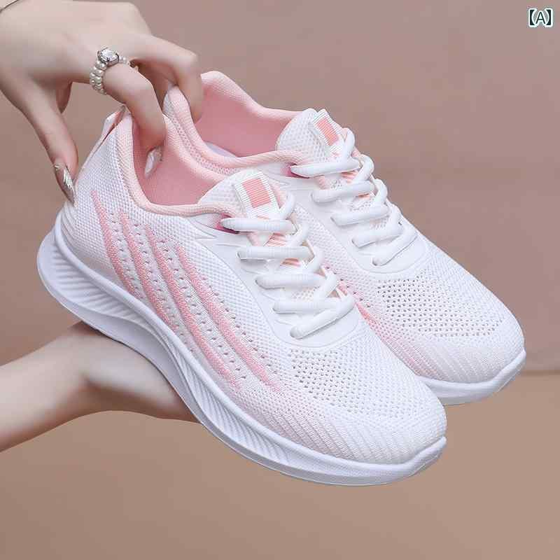 レディース カジュアル ウォーキング シューズ オールドの 婦人 靴 春夏で 快適 ソフト ソール スポーツ シューズ レディース メッシュ 通気性 マザーズ 疲れにくい カジュアル