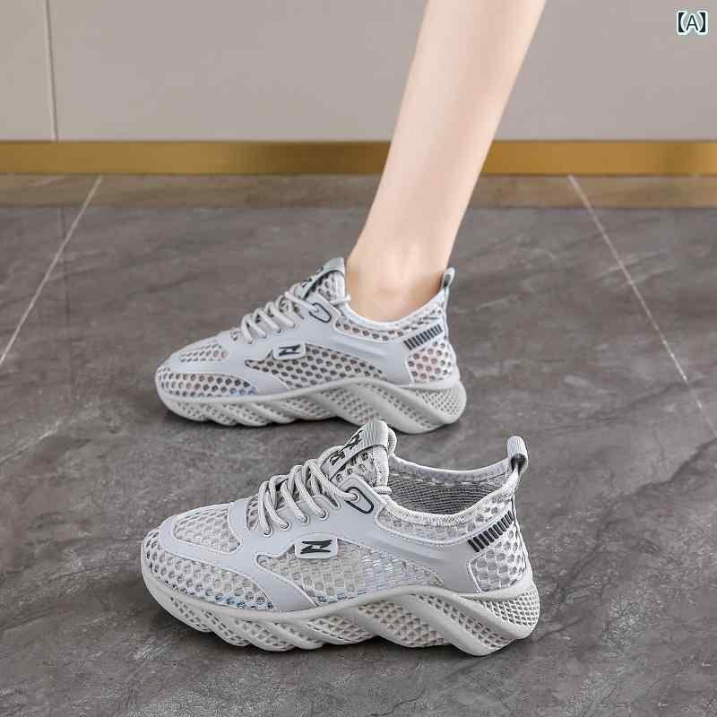 レディース カジュアル ウォーキング シューズ レディース メッシュ シューズ 通気性 夏 薄型 カジュアル スポーツ ランニング 衝撃 吸収 軽量 ソフト ソール 旅行