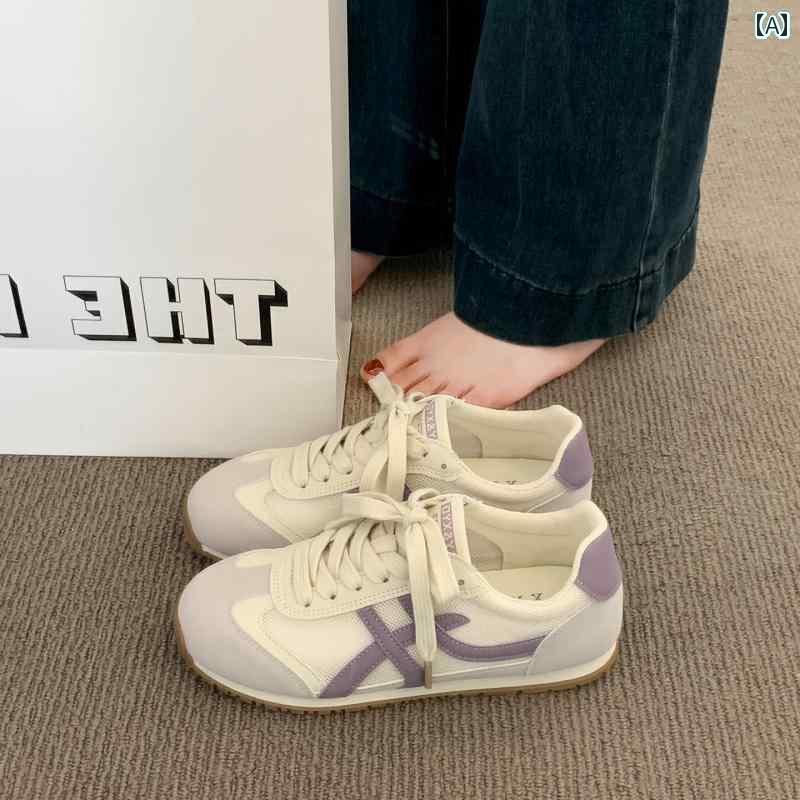 レディース カジュアル ウォーキング シューズ Xiaobai Dexun レディースシューズ 2025年 ホット スタイル 夏 薄 底 スポーツ シューズ メッシュ 通気性 カジュアル