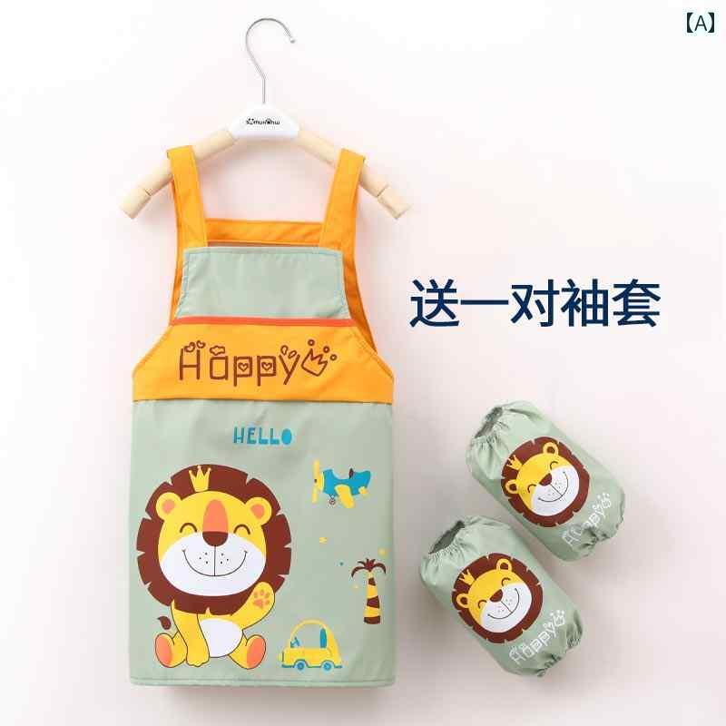 子供用 エプロン キッズ 子供用 エプロン お 絵かき用 幼稚園 児用 オーバー オール 男の子用 防水 塗..