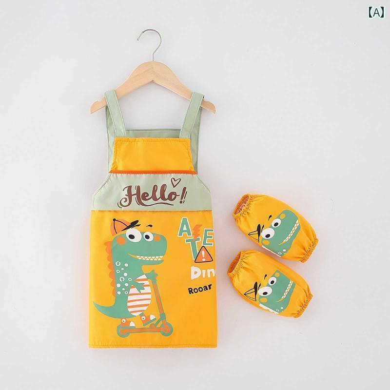 子供用 エプロン キッズ 子供用 エプロン 幼稚園用 ペイント カバーオール 女の子用 食事用 よだれかけ..