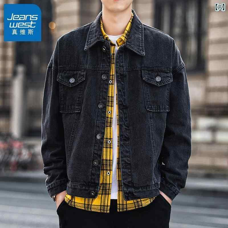 メンズスタイリッシュデニムジャケッ...