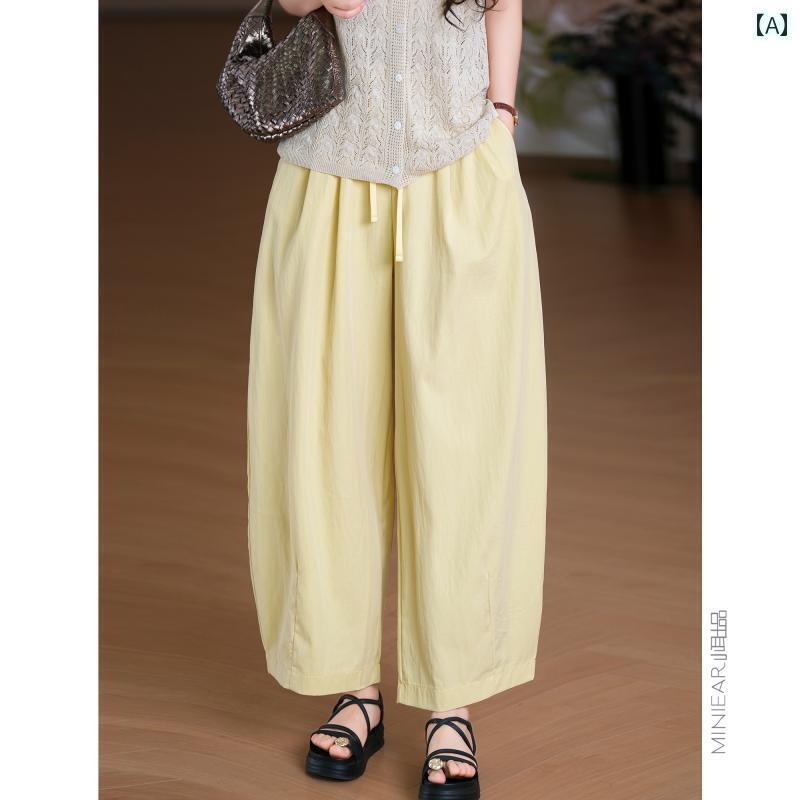 ゆったり テーパード パンツ レディース Xiaoer Products【お すすめ テクスチャー ド リヨセル コットン / 立体 キャロット パンツ】 ゆったり シンプル レディースカジュアル パンツ(4)