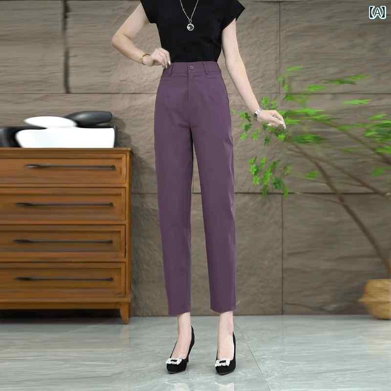 ゆったり テーパード パンツ レディース 小さい パンツ レディース 2025 夏 薄手 ハイウエスト ドレー..