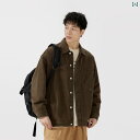 かっこいい シャツ ジャケット メンズ Wuyibai 2025 春秋 メンズ アメリカン レトロ シャツ ジャケット ゆったり 長袖 コート