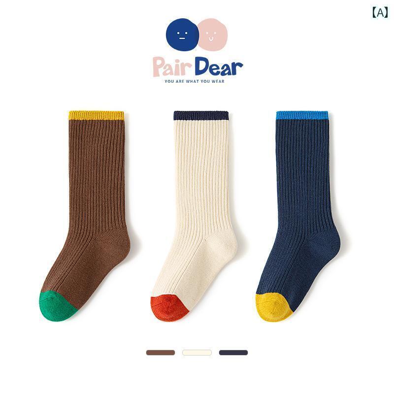 子供用 靴下 カジュアル 春秋 スタイル 子供用 ソックス 春秋用 ミドル チューブ 女の子 コットンソッ..