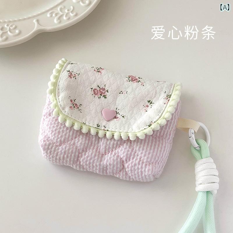 韓国っぽ 雑貨 アクセサリー ローズ オーシャン 韓国小 花柄 収納 バッグ 綿 CCD カメラ カード イヤホン キー小銭入れ