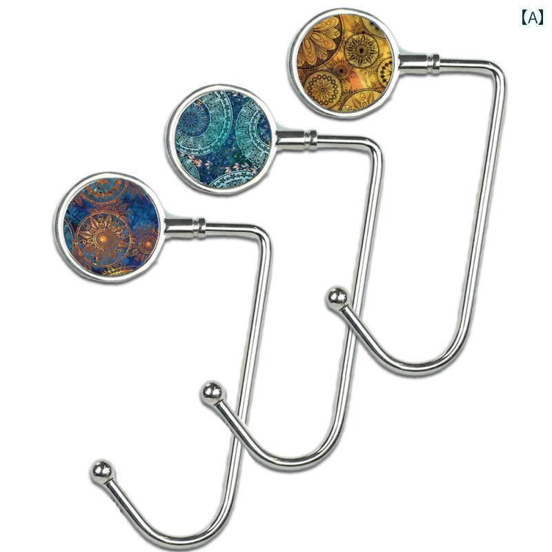 便利 フック グッズ 自家製 3 ピース バッグフック 金属 合金 ポータブル 折りたたみ フック テーブル ..