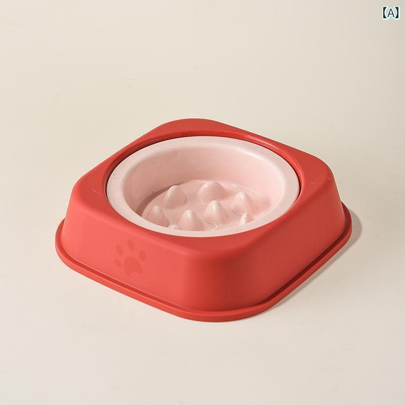 食器 ボウル わんちゃん猫ちゃん セラミック エッジ 保護 スロー フィーディング ボウル ヨーグルト ボ..