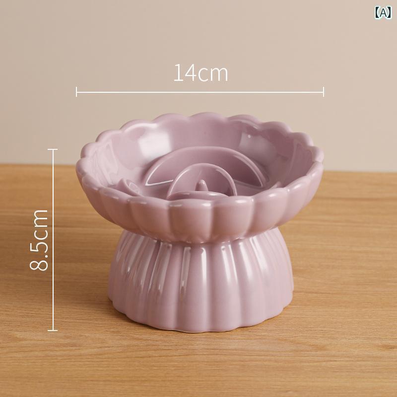 ペット用 餌ボウル おしゃれ セラミック ペット ボウル 猫用 犬用 ハイ フットボウル スローフード ト..