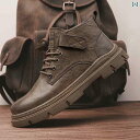 メンズ ブーツ 靴 ブーツ メンズ 革 2025秋冬 英国 ハイカット レースアップ カジュアル スポーツ レトロ ワークウェア レザーシューズ