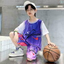 ジュニア用 バスケットボール ウェア キッズ 男の子用 バスケットボール ユニフォーム スーツ 2024年 大きいサイズ 子供用 夏 冷感 ネット 夏服 速乾 ...