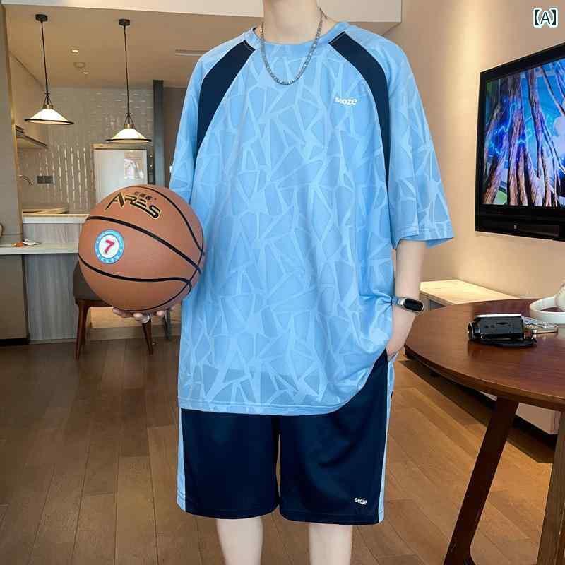 ジュニア用 バスケットボール ウェア キッズ 夏 用 冷感 速乾 Tシャツ 男の子 中学生 バスケットボール ユニフォーム ティーンエイジャー 大きい 子供 半袖 ショート パンツ スポーツ スーツ