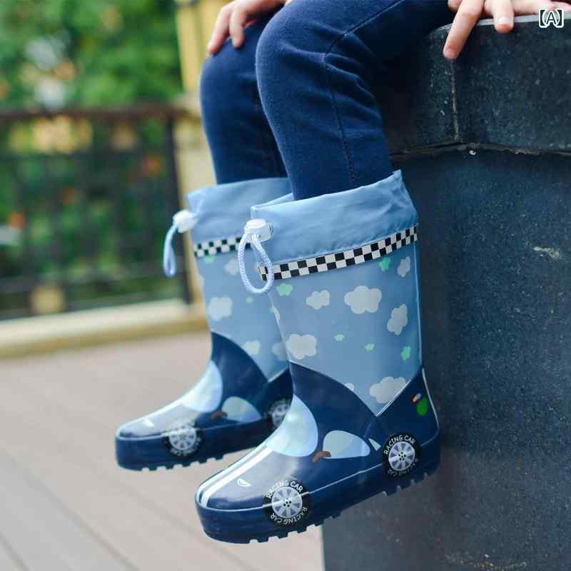 キッズ用 レインブーツ 長靴 子供用 レインブーツ 男の子用 ウォーター シューズ 女性用 夏用 滑り止め..