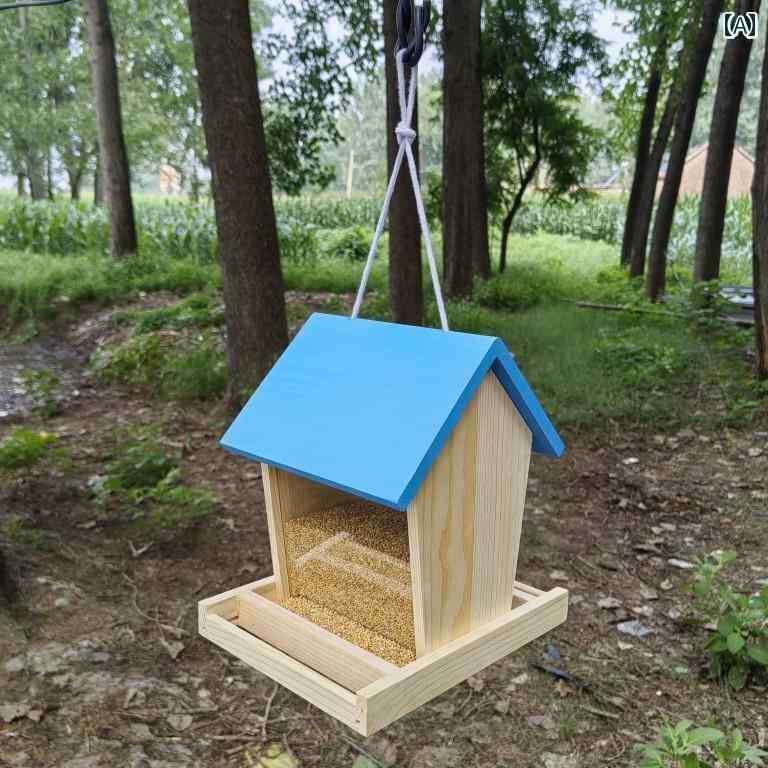 鳥用 餌入れ ボックス ブシ バード 屋外 バードフィーダー バルコニー 中庭 吊り下げ 式 自動 フィーダー 防 雨 フード ボックス ミッ..