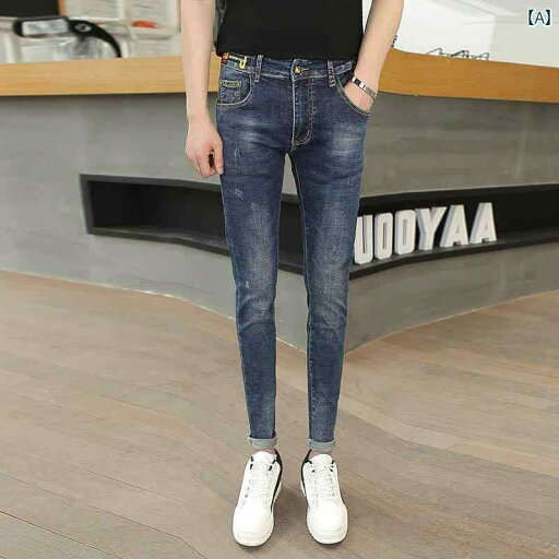 メンズ スキニー パンツ タイト メンズジーンズ スリムフィット ペンシル パンツ ティーンエイジャー向け 弾性 タイト 春の な カジュアル メンズ スキニー パンツ タイト メンズジーンズ スリムフィット ペンシル パンツ ティーンエイジャー向け 弾性 タイト 春の な カジュアル