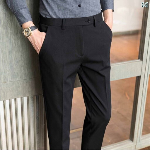 メンズ スキニー パンツ タイト メンズカジュアル スーツ パンツ 春秋 高級 ビジネス スリム ドレープ 英国 エレガント 9 ポイント メンズ スキニー パンツ タイト メンズカジュアル スーツ パンツ 春秋 高級 ビジネス スリム ドレープ 英国 エレガント 9 ポイント