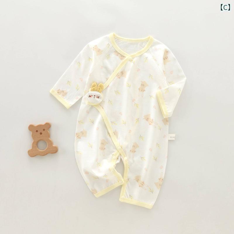 ベビー服 カバーオール ロンパース 新生児の 夏服 ベビー パジャマ タイプ A 綿 僧侶服 ロンパース エアコン 服 3