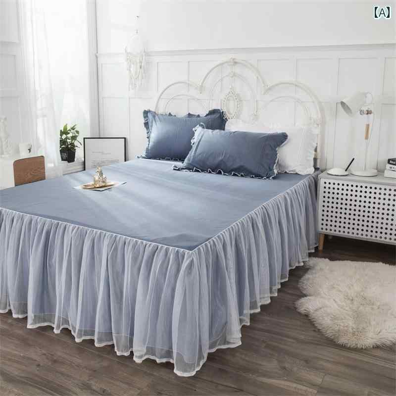 ベッド スカート カバー コットンレースの ベッド スカート ワンピース ベッドスプレッド 滑り止め 韓..