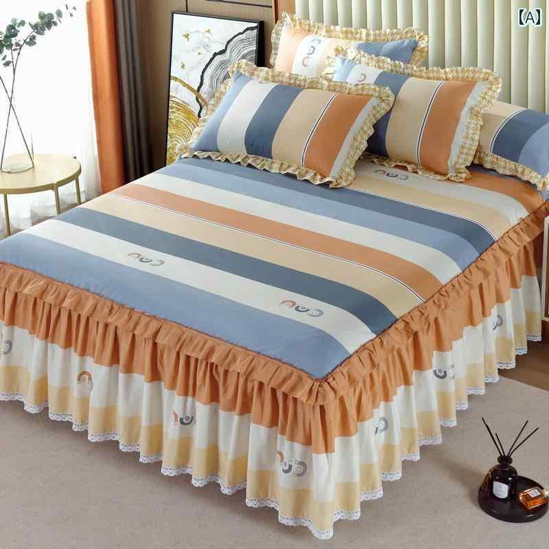 ベッド スカート カバー コットン ベッド スカート ベッドスプレッド シングル ピース 綿 シーツ マッ..