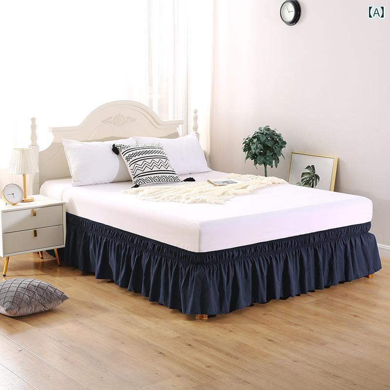 ベッド スカート カバー 厚手 レースの ベッド スカート カバーなし 伸縮性の ある エプロン ワンピースの 滑り止め ベッドスプレッド スタイル ホームステイ プリンセス