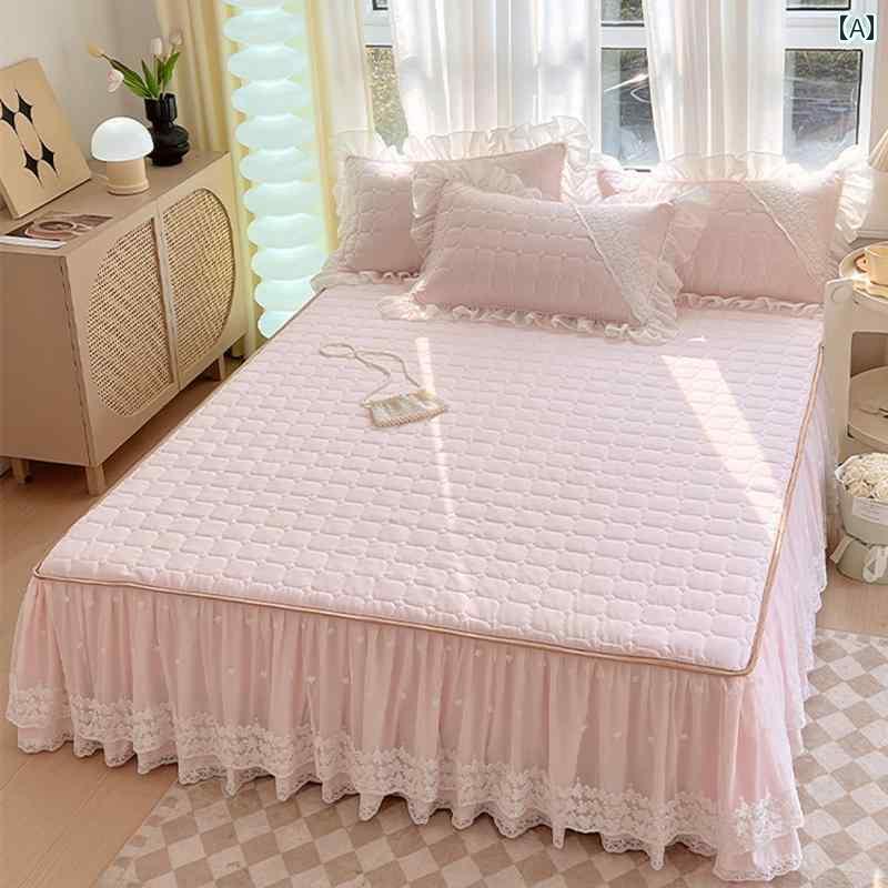 ベッド スカート カバー 韓国 プリンセス レースの ベッド スカート ワンピース キルティング 厚手 シーツ カバーで 醜い オール シーズンを カバー