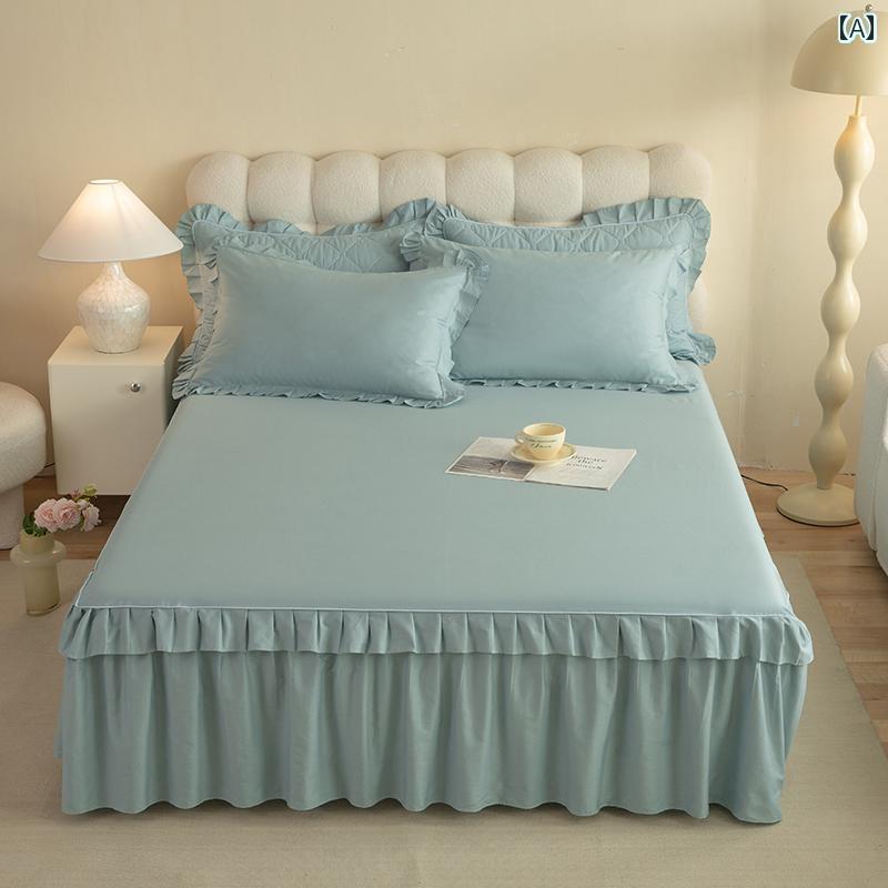 ベッド スカート カバー クラス A 韓国 綿 ベッド スカート 単品 100 % エッジ シングル ダブル カバー..