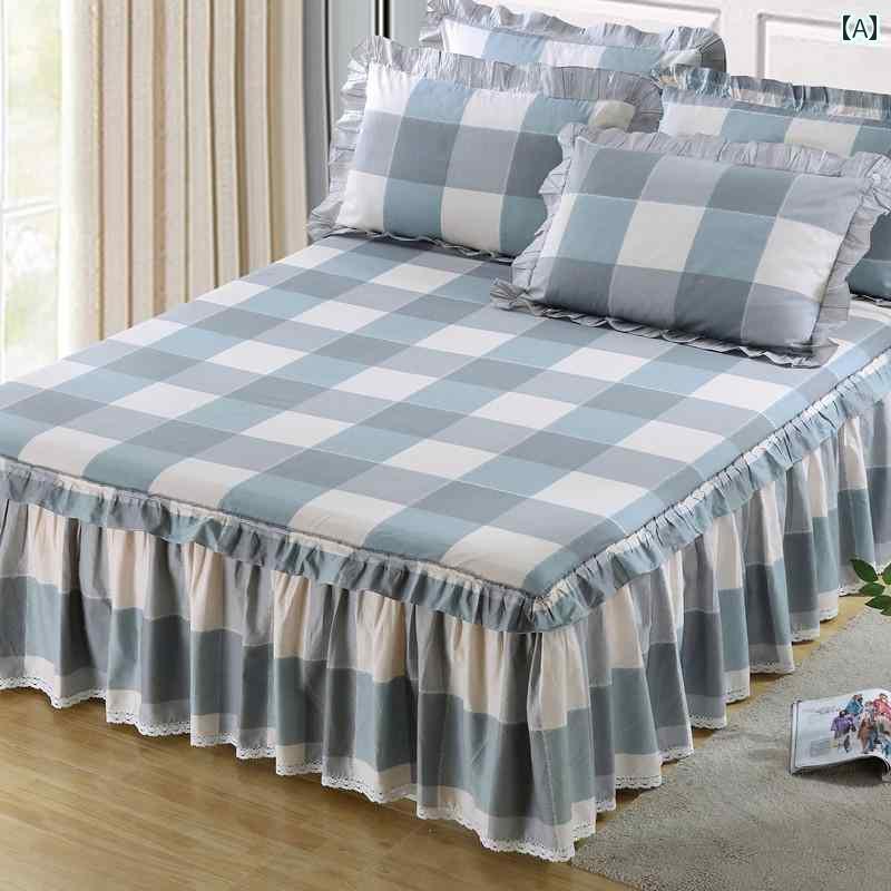 ベッド スカート カバー コットン ベッド スカート ベッドスプレッド シングル 綿 18 m マットレス プ..